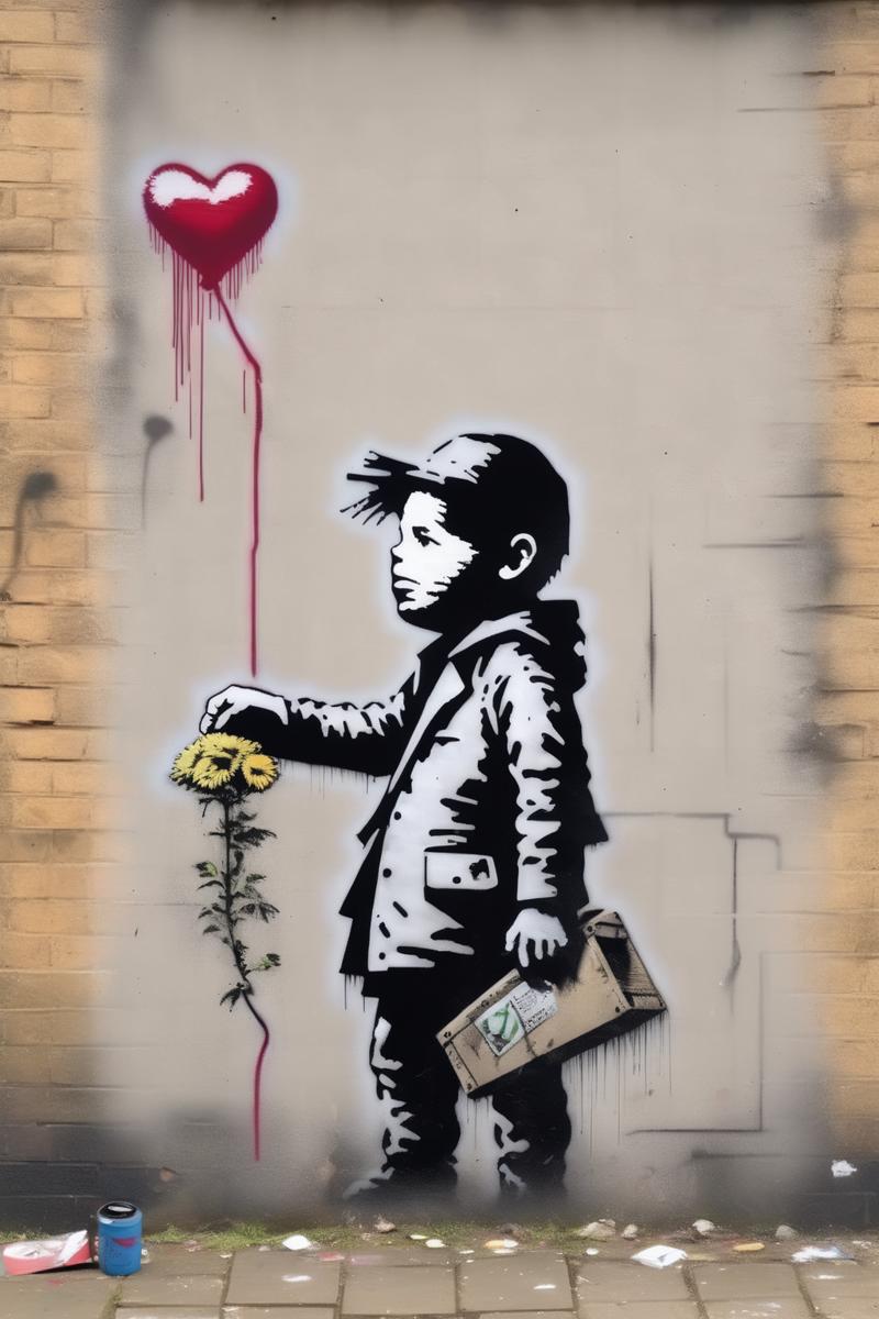 00099-2728122091-_lora_Banksy Style_1_Banksy Style - In the style of Banksy, picture a thought-provoking NFT that combines street art aesthetics.png